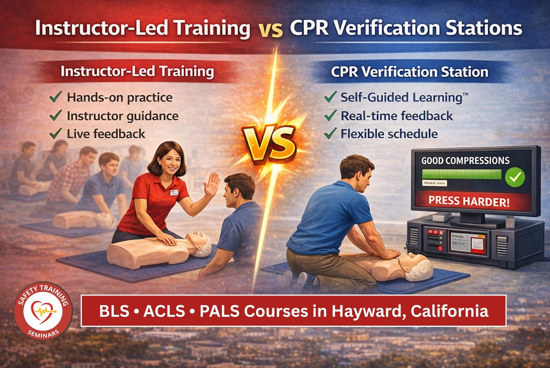 Instructor-Led Training vs. CPR Verification Stations: BLS, ACLS, and PALS Courses in Hayward, CA
