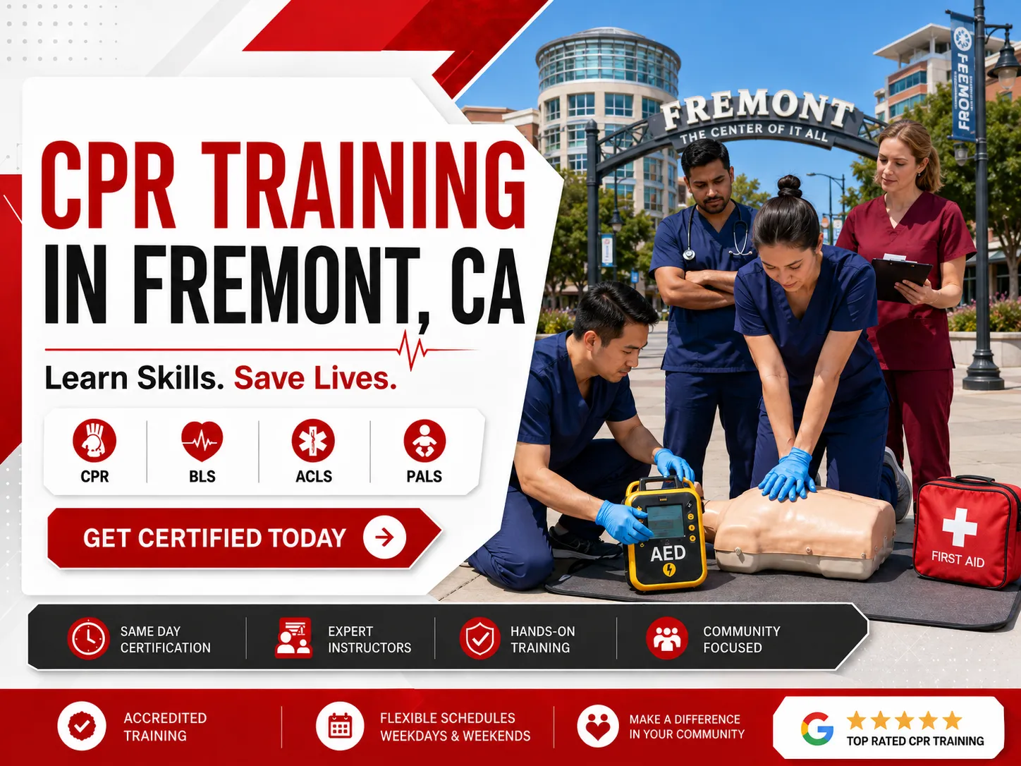 Small group BLS and ACLS certification course in Fremont, CA